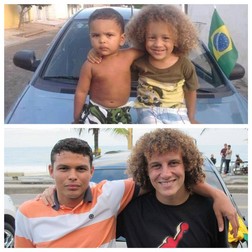 David Luiz şi Thiago Silva sunt prieteni din copilărie. foto: Facebook.com