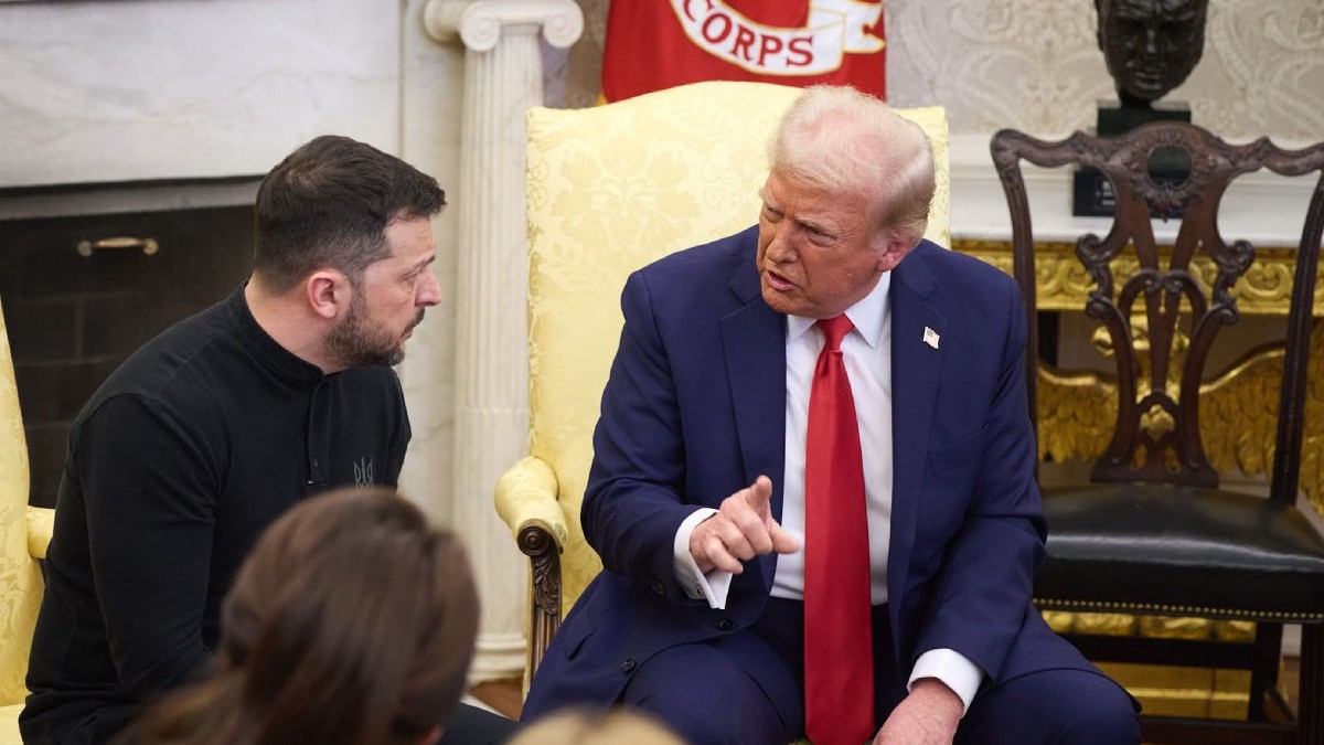 28 februarie 2025, SUA, Washington: Președintele american Donald Trump se întâlnește cu președintele Ucrainei, Volodymyr Zelensky, în Biroul Oval al Casei Albe