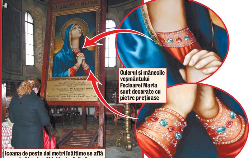 Se vor închina la o icoană cu rubine şi cristale Swarovski