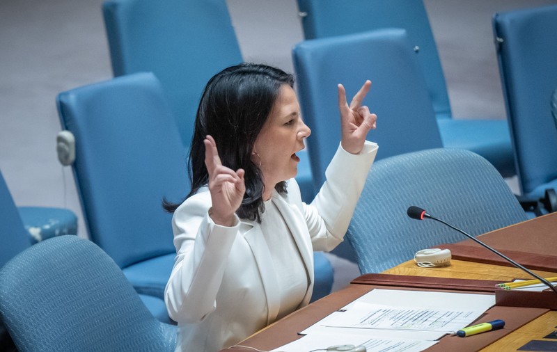 Ministra germană de externe, la Consiliul de Securitate ONU: „Marele bărbat Putin se ascunde în spatele adolescenților pe care i-a răpit”