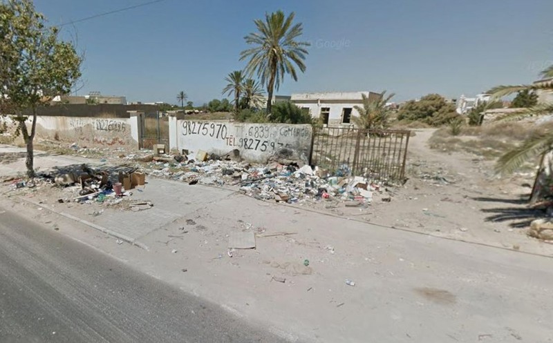 Gunoaie pe drumul Monastir Hammamet. Sursa foto: Google Maps