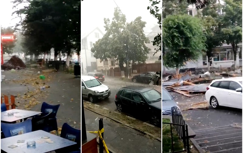 Acoperișuri luate de vânt și copaci doborâți, în Vâlcea, după ce mai multe localități au fost sub cod roșu de furtună