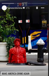Colomina este cunoscut pentru sculpturile sale roșii. Foto: Instagram/James Colomina