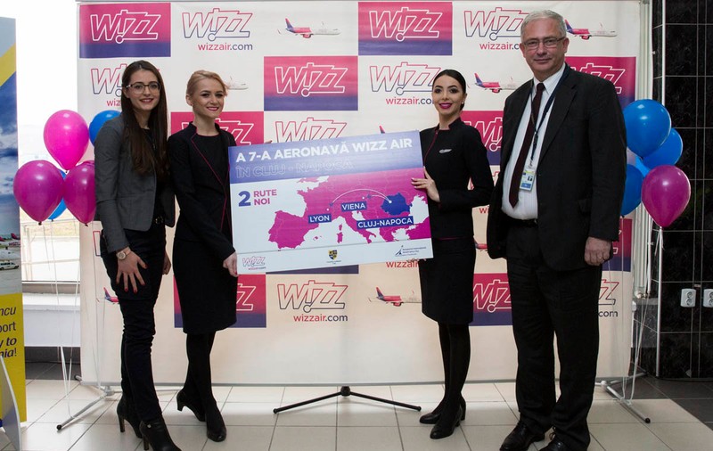 Wizz Air lansează două noi curse de la Cluj, către Viena și Lyon. Prețul biletelor pornește de la 69 de lei