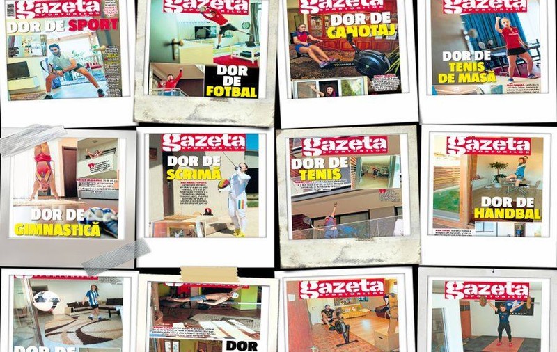 „Dor de sport” - ediție specială GSP. Sportivii izolați s-au lăsat fotografiați în casele lor, gata echipați de competiții