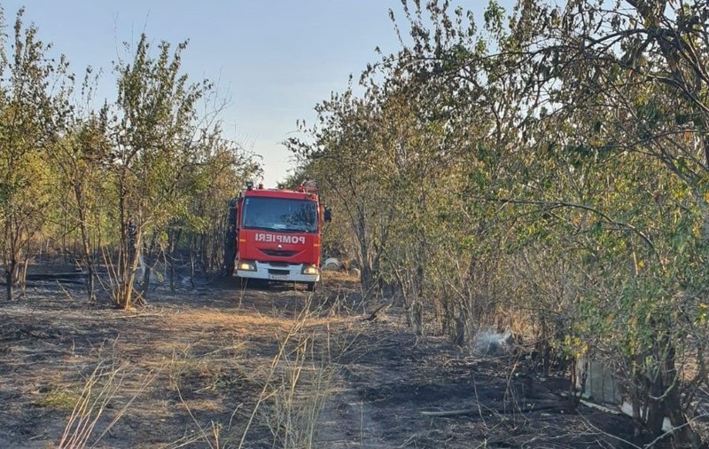 Bărbat găsit mort în urma unui incendiu de vegetație uscată, în județul Dolj. „A vrut să-și salveze casa și a ars”
