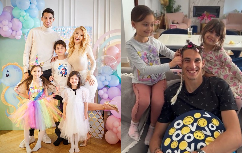 Relația specială pe care Victor Cornea o are cu fetițele Andreei Bălan. Jucătorul de tenis locuiește în casa artistei