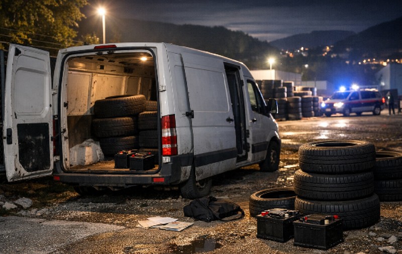 Doi bărbați au fost prinși de poliție după ce și-au uitat buletinele într-o dubă plină cu anvelope furate, în Austria