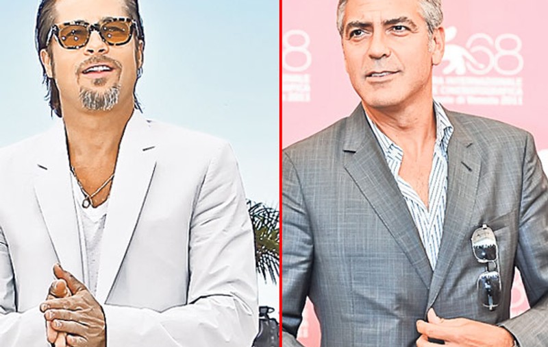 Brad Pitt şi George Clooney «se luptă» pentru Globul de Aur