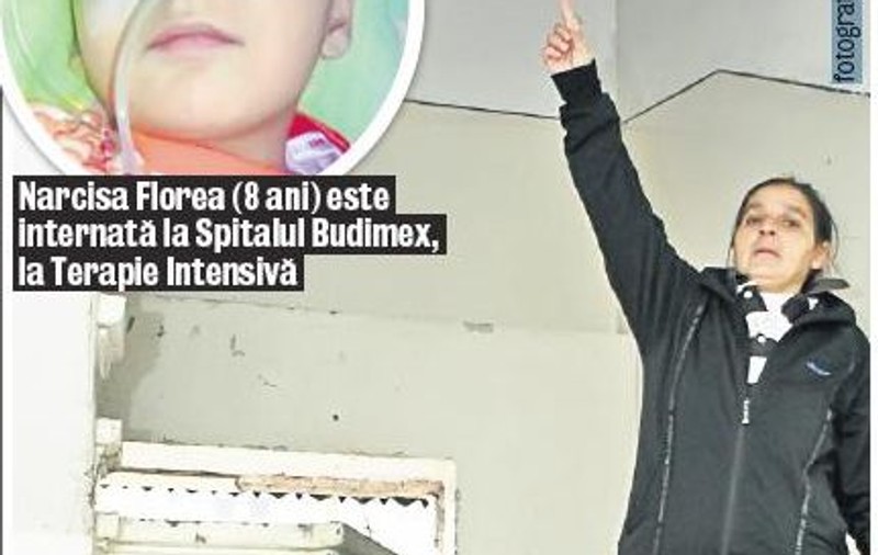 O fetiţă de 8 ani a căzut pe scări în gol de la 7 metri