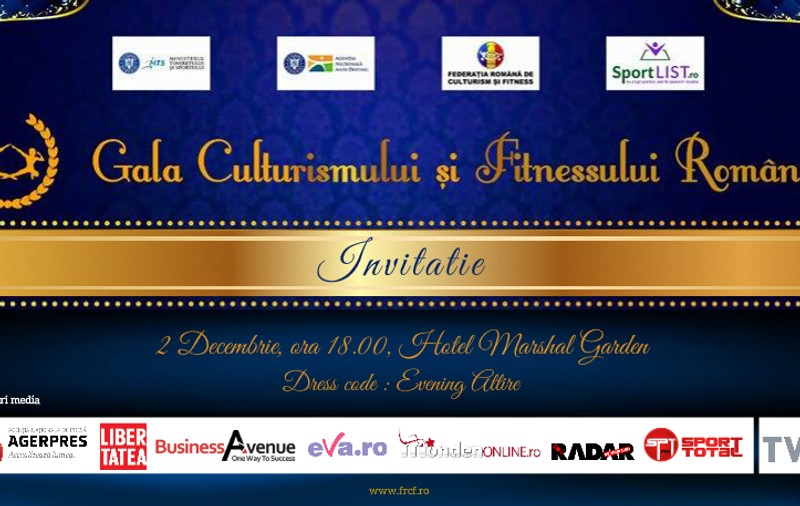 Federația Română de Culturism şi Fitness organizează prima ediție a Galei Culturismului și Fitnessului românesc