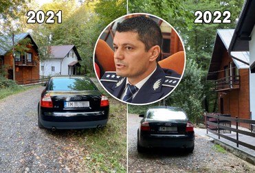 Mașina șefului IPJ a fost fotografiată lângă casa acestuia de pe malul lacului Surduc