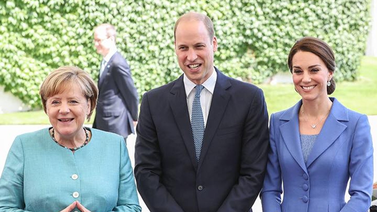 Prințul William și Kate Middleton s-au întâlnit cu Angela Merkel