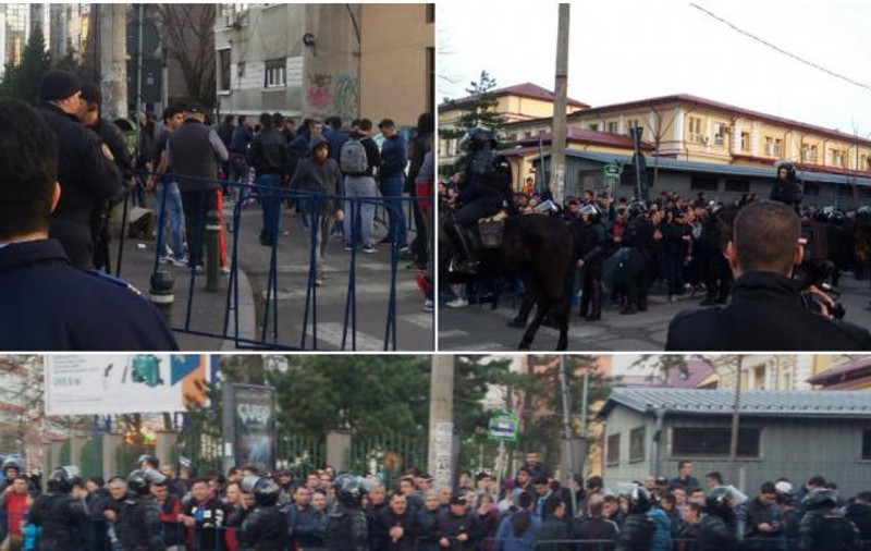 Fanii Stelei au pornit spre stadionul din ”Ștefan cel Mare”. Toți sunt îmbrăcați în negru