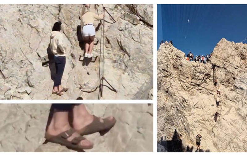 „Nimic nu te mai surprinde”. Turiști filmați în șlapi și pantaloni scurți, pe Zugspitze, cel mai înalt vârf din Germania | VIDEO