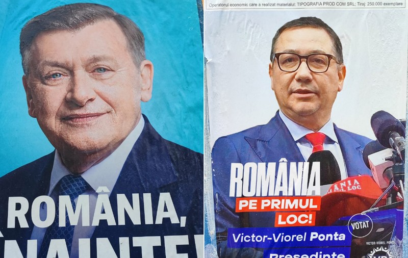 Bătălia afișelor. Crin Antonescu și Victor Ponta, campionii campaniei clasice