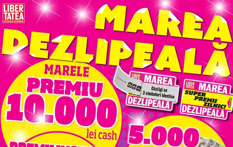 Concursul "Marea Dezlipeală" începe luni, 17 septembrie. Libertatea oferă 721 de premii, cel mai mare fiind de 10.000 de lei