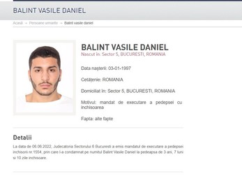 Politia Romana l-a dat in urmarire internationala pe Dani Balint, fiul lui Sile Camataru, in mai 2022
