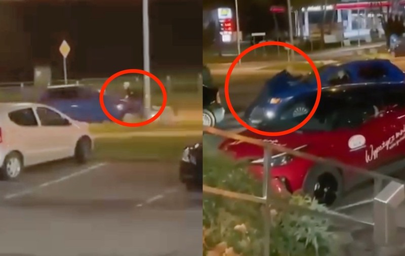 O femeie surprinsă că furase două cutii de lapte praf dintr-un supermarket a fugit cu agentul de pază pe capota mașinii, în Polonia | VIDEO