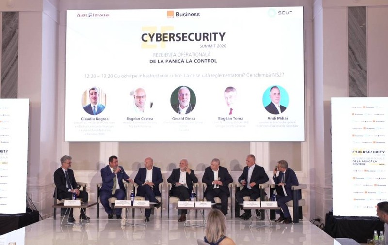Scena de la evenimentul „Reziliența operațională: de la panică la control”, co-organizat de Orange Business.