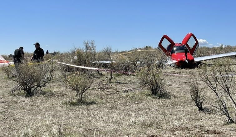 Locul aterizării unuia dintre cele două avioane implicate în accident