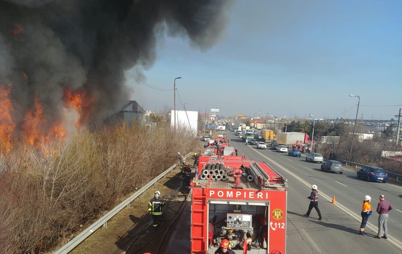 Situația traficului auto în zona incendiului de la REMAT Afumați