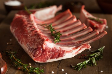 Organic Raw Lamb Chops with Herbs and Spices