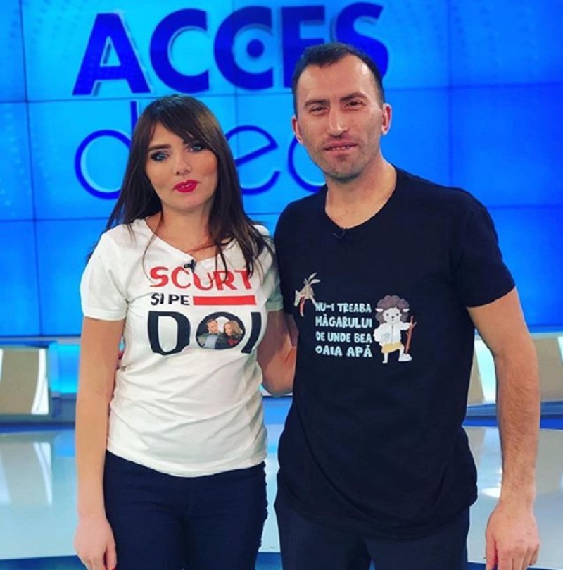 Soții Veronica „Vulpița” și Viorel Stegaru, în platoul emisiunii „Acces direct”