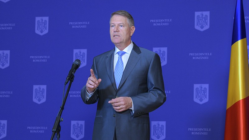 Klaus Iohannis, în timpul unei conferințe de presă