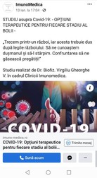Documentul a fost promovat și pe pagina de Facebook a clinicii, pe 13 ianuarie 2021, cu comentariul: „Să ne cunoaștem dușmanul și să-l stârpim”. Postarea a fost distribuită de 49 de persoane pe Facebook, însă documentul circulă și în grupuri de WhatsApp.