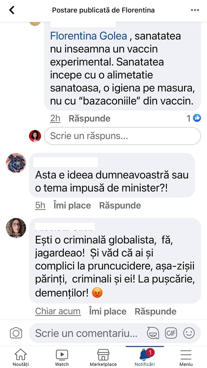 Unele dintre comentariile primite de învățătoarea din Galați