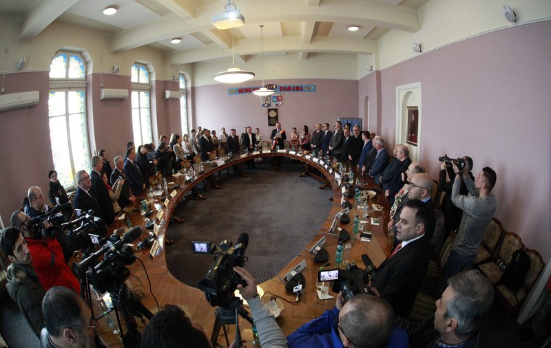 Consilierii municipali din Buzău au aprobat o declarație de unire cu Republica Moldova/ FOTO