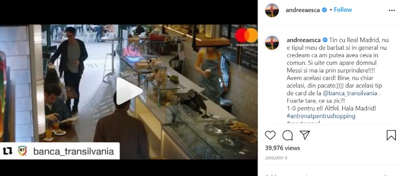 Postare pe Instagram, pe 9 ianuarie