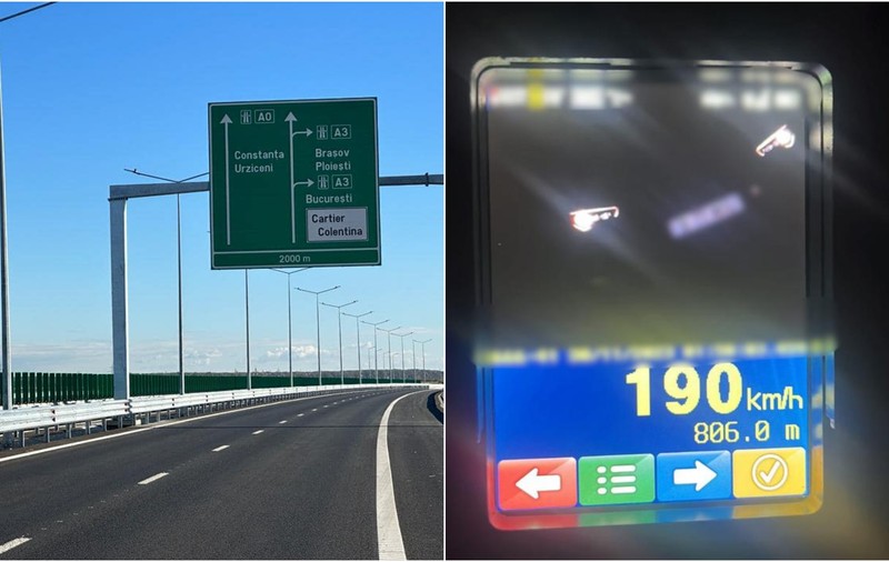 Șofer de 19 ani, prins de radar cu 190 km/h pe tronsonul Autostrăzii de Centură Bucureşti proaspăt deschis
