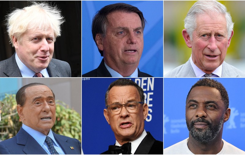 Trump, pe lunga listă a personalităților infectate cu coronavirus. Cum au scăpat de COVID Boris Johnson, Bolsonaro și Berlusconi, Tom Hanks sau Idris Elba