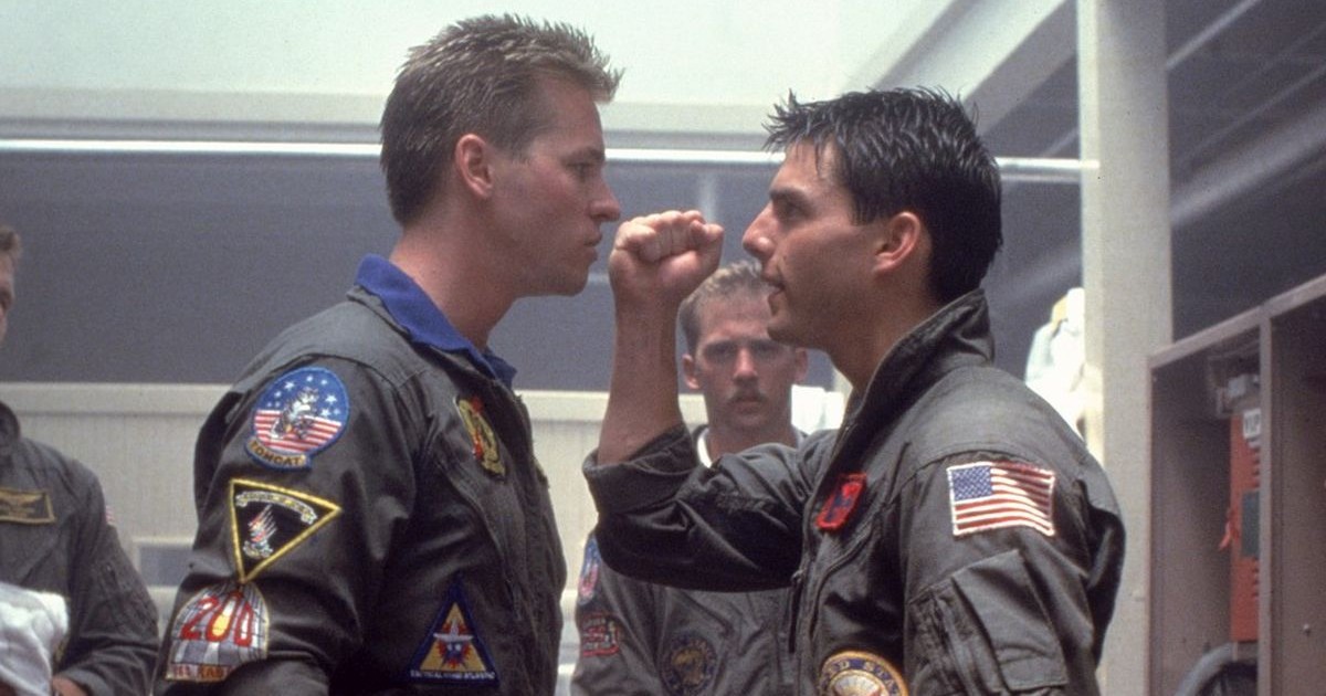 Val Kilmer și Tom Cruise în filmul „Top Gun”