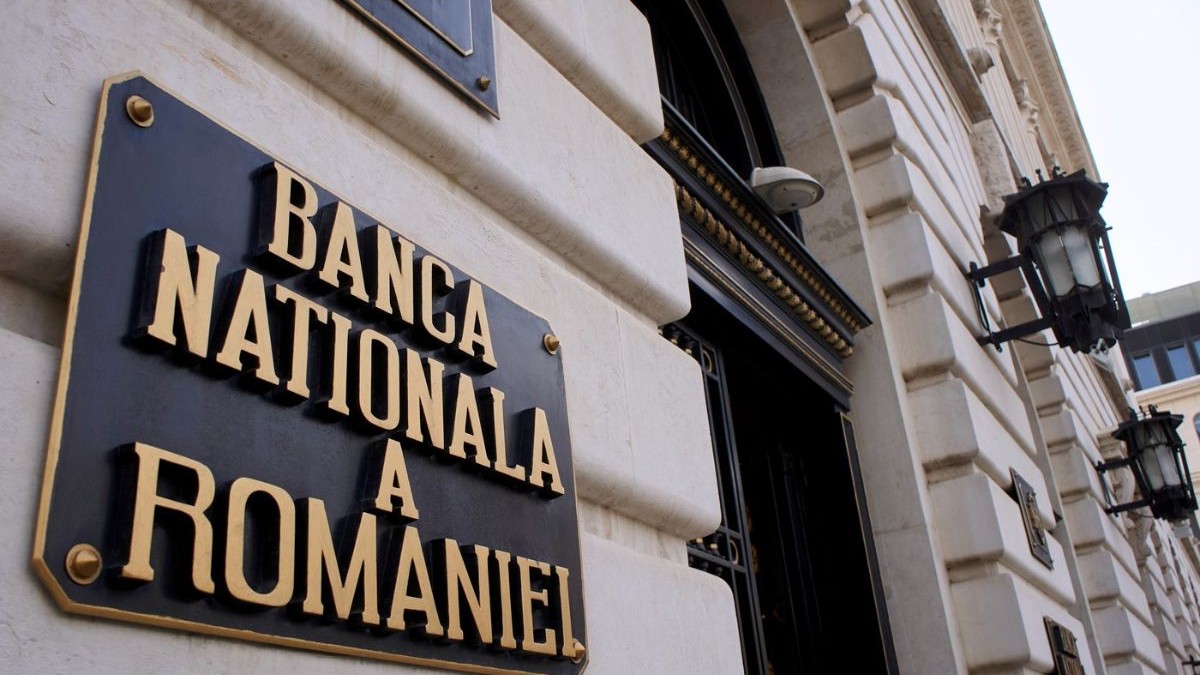 plăcuță metalică Banca Națională a României
