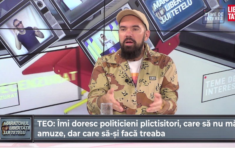Comediantul Teo a făcut show la Maratonul Libertății lui Tetelu: ”Dăncilă e propria sa parodie. Ponta e numărul 1 la caterincă”