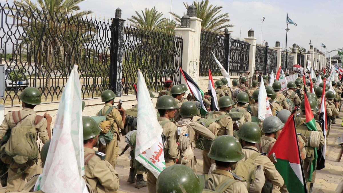 Demonstrație pro-palestiniană organizată de rebelii houthi Foto: Profimedia