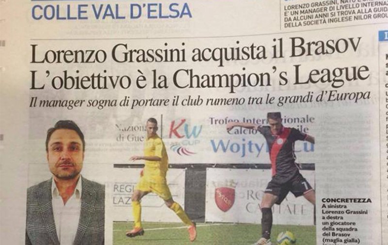 Italienii încă o vor pe FC Brașov și decid până sâmbătă. Giovanni Pellegrini: ”Ne interesează chiar și dacă societatea falimentează”