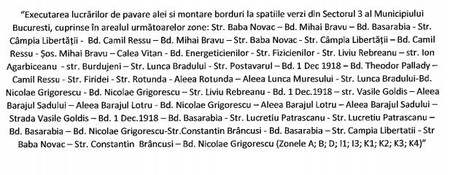 Primăria Sectorului 3 dă 10 milioane de lei pe borduri și pavele