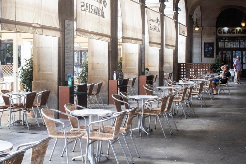 Terasă din centrul Barcelonei