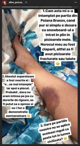 Alina Pușcaș, accidentată grav la schi.