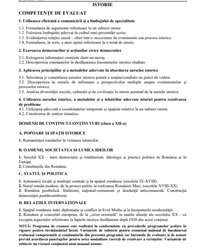 Programă Istorie Bac 2022