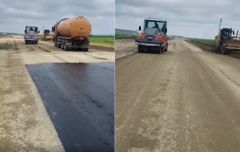 Primii kilometri de asfalt turnați pe o autostradă din Iași. A7 Bacău - Pașcani ar putea fi dată în trafic la finalul anului