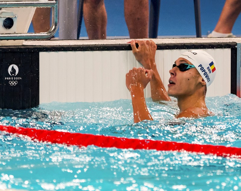 David Popovici, aur în proba de 200 de metri liber la Olimpiadă, după 20 de ani de la ultimul titlu olimpic pentru România
