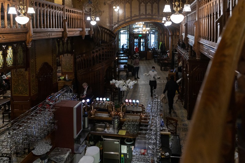 Caru’ cu bere a fost ceva mai animat decât alte restaurante din Centrul Vechi