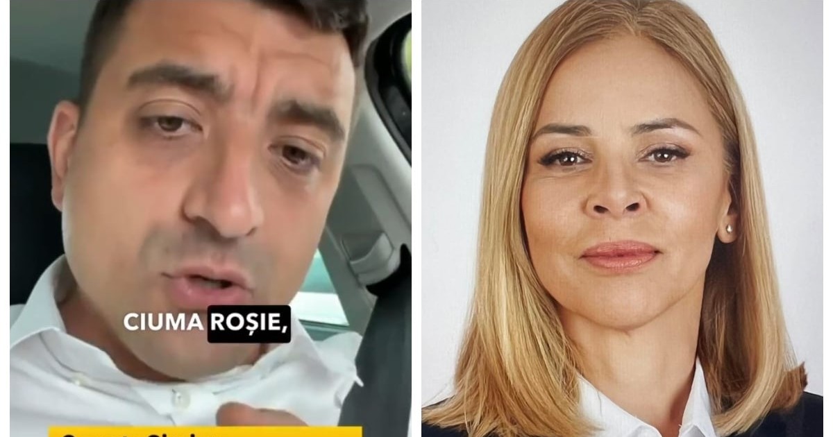 Colaj realizat din două fotografii: George Simion spune ”ciuma roșie” si Alina Sperlea.