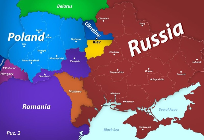 Harta publicată de Dmitri Medvedev. Sursa: Prava Ucraina