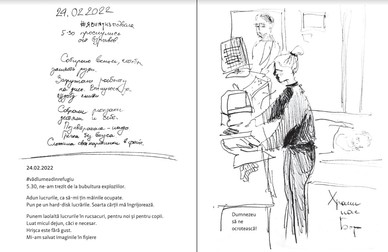 Ilustrație din „Jurnal de război”, de Olga Grebennik